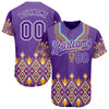 Maxcorners Custom Purple White 3D Pattern Design Traditional African Ethnic Style Authentic Baseball Jersey LM2605