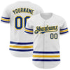 Maxcorners Custom White Royal-Yellow Line Authentic Baseball Jersey LM2605