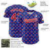 Maxcorners Custom Royal Red-White American Flag Patriotic Premium 3D Baseball Jersey LM0210
