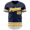 Maxcorners Custom Navy Gold-White Line Authentic Baseball Jersey LM2605