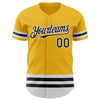 Maxcorners Custom Gold Black-White Line Authentic Baseball Jersey LM2605