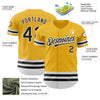 Maxcorners Custom Gold Black-White Line Authentic Baseball Jersey LM2605