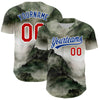 Maxcorners Custom White Red-Royal 3D Pattern Design Mountains Landscape Authentic Baseball Jersey LM2605