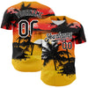 Maxcorners Custom Yellow Black White 3D Pattern Design Beach Hawaii Palm Trees Authentic Baseball Jersey LM2605