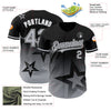Maxcorners Custom Black Gray-White 3D Pattern Design Gradient Style Twinkle Star Authentic Baseball Jersey LM2605