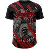 Maxcorners Custom Black Red 3D Pattern Design Animal Pitbull Dog Authentic Baseball Jersey LM2605