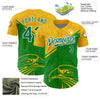 Maxcorners Custom Yellow Kelly Green-White 3D Pattern Design Animal Eagle Authentic Baseball Jersey LM2605