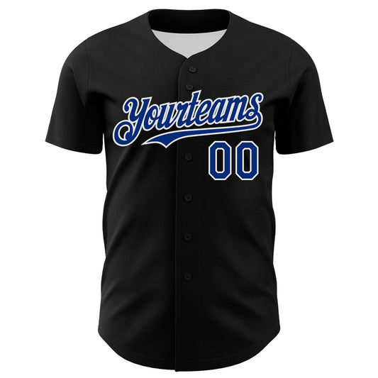 Maxcorners Custom Black Royal Red-White 3D Patriotic American Flag Premium Baseball Jersey LM0210