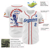 Maxcorners Custom White Fire Red-Black 3D Patriotic American Flag And Splatter Statue of Liberty Premium Baseball Jersey LM0210