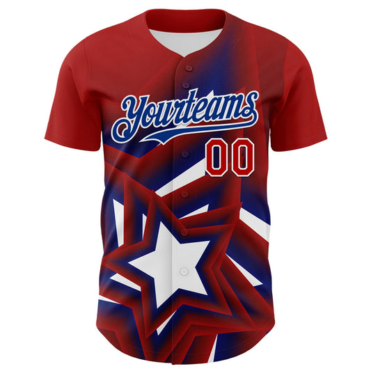 Maxcorners Custom White Vintage USA Flag-Royal 3D Patriotic Statue of Liberty Premium Baseball Jersey LM0210