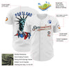 Maxcorners Custom White USA Flag Fire Red-Black 3D Patriotic Skull Premium Baseball Jersey LM0210
