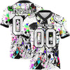 Maxcorners Custom Graffiti Pattern White-Black 3D Pattern Splash Authentic Football Jersey LM2605