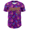 Maxcorners Custom Purple Gold 3D Pattern Design Mardi Gras Shrove Tuesday Premium Baseball Jersey LM0210