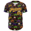 Maxcorners Custom Black Gold-Purple 3D Pattern Design Mardi Gras Shrove Tuesday Premium Baseball Jersey LM0210