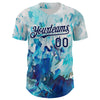 Maxcorners Custom White Navy 3D Pattern Design Burner Costumes Watercolor Paint Premium Baseball Jersey LM0210