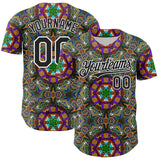 Maxcorners Custom Green Black-White 3D Pattern Design Burner Costumes Geometric Shape Premium Baseball Jersey LM0210