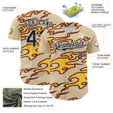 Maxcorners Custom City Cream Black-White 3D Pattern Design Rave Party Flame Premium Baseball Jersey LM0210