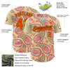 Maxcorners Custom Cream Orange Black-Yellow 3D Pattern Design Rave Party Paisley Bandana Premium Baseball Jersey LM0210