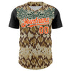 Maxcorners Custom Black Orange-White 3D Pattern Design Rave Party Animal Snake Python Print Premium Baseball Jersey LM0210