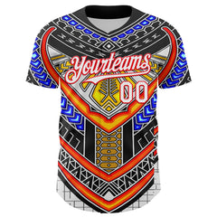 Maxcorners Custom Black White-Fire Red 3D Pattern Design Burner Costumes Tribal Premium Baseball Jersey LM0210