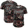 Maxcorners Custom Black White 3D Pattern Design Burner Costumes Paisley Bandana Premium Baseball Jersey LM0210