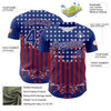 Maxcorners Custom Black USA Flag-White 3D Retro American Flag Premium Baseball Jersey LM0210