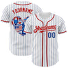 Maxcorners Custom White Black Pinstripe Royal-Red 3D American Flag National Symbols Premium Baseball Jersey LM0210