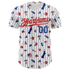 Maxcorners Custom White Black Pinstripe Royal-Red 3D American Flag Statue Of Liberty Premium Baseball Jersey LM0210