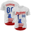 Maxcorners Custom Blue Royal Red-White 3D Retro American Flag Premium Baseball Jersey LM0210