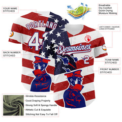 Maxcorners Custom White Camo-Black Premium American Flag Fashion Baseball Jersey LM0210