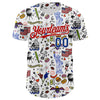Maxcorners Custom White Royal-Red 3D American Flag Independence Day National Symbols Authentic Baseball Jersey LM2605