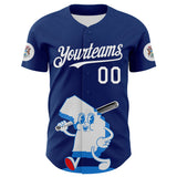 Maxcorners Custom Blue White-Red 3D Urban City Edition Sports Premium Baseball Jersey LM0210