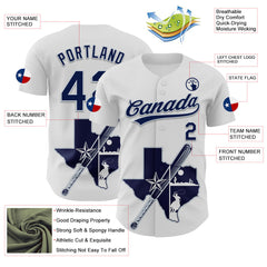 Maxcorners Custom White Navy-Silver 3D Urban City Edition Sports Premium Baseball Jersey LM0210