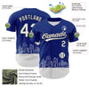Maxcorners Custom Royal White-Black 3D Urban City Edition Sports Premium Baseball Jersey LM0210