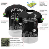 Maxcorners Custom Black White 3D Urban City Edition Sports Premium Baseball Jersey LM0210
