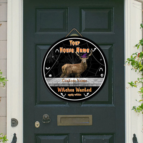 Maxcorners Sika Deer Halloween Wooden Sign