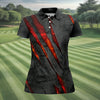 Maxcorners Red Claw Marks Hawaiian Golf Shirt, Scratch Print Women's Golf Tops, Ladies Golf Shirts LM1507