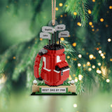 Maxcorners Best Dad By Par Golf Bag Ornament Christmas Golf Gift, Dad Golf Gift
