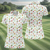 Maxcorners 19th Hole Cocktail Drinks Pattern Golf Shirt, Women’s Golf Polo, Golf Shirts For Women LM1507