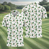 Maxcorners St Patrick's Day Leprechaun Character Golf And Beer White Golf Shirt, Fun Golf Shirts For Men, Polo For Men