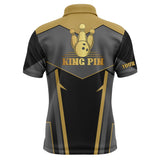 Maxcorners King Pin Gold Bowling Customized Name And Team Name 3D Shirt