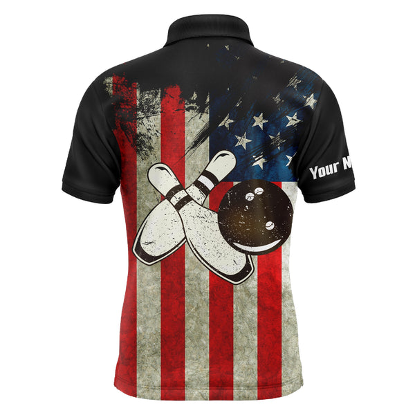 Maxcorners American Flag Evil Bowling Ball Customized Name 3D Shirt