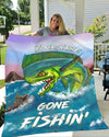 Maxcorners Gone Fishin Mahi-mahi Customized Name 3D Quilt - Blanket