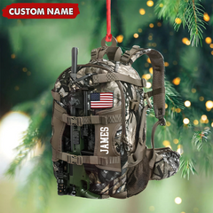 Maxcorners Custom Hunting Backpack Acrylic Ornament - Personalized Tactical Gift for Hunters & Veterans LM0411