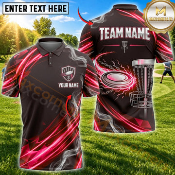 Maxcorners Disc Golf Flying Disc & Dynamic Swirl Graphic Multicolor Customized Name, Team Name 3D Shirts