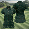 Maxcorners Dark Stout Beer St Patrick's Day Green Shamrock Golf Shirt, Ladies Golf Tops, Golf Shirt For Women
