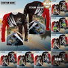 Maxcorners Fishing Red Flame Splash Pattern Sport Jersey Personalized Name, Team Name Long Sleeve Shirt (8 Fish Species)