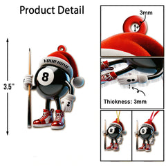 Maxcorners Custom Name Billiard Ornament, Billiard Lover Christmas Gift 2D Flat LM2211