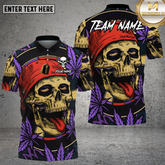 Maxcorners Skull Weed Shirt Red Beanie High Skull Art Multioptions Personalized Name, Team Name Unisex 3D Shirt (4 Colors)