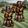 Maxcorners Black Lucha Libre Mexican Wrestler Pattern Golf Shirt, Ladies Golf Shirts, Golf Polo For Women LM1507